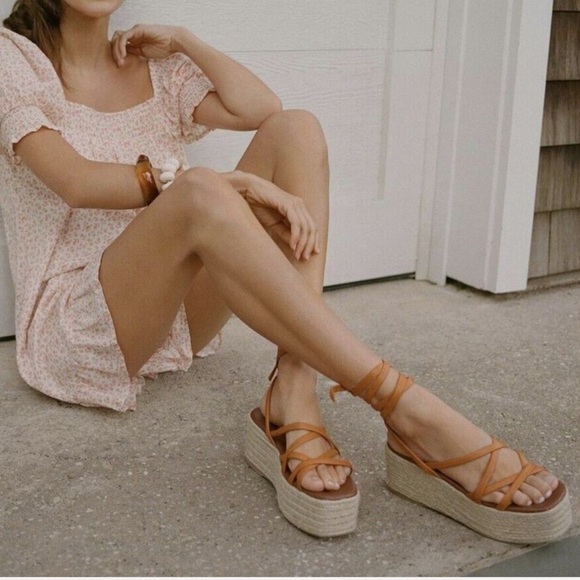 NWOB ALOHAS | Paw Paw Brown Espadrille Platform Sandal Size 37 (7) - Picture 1 of 5